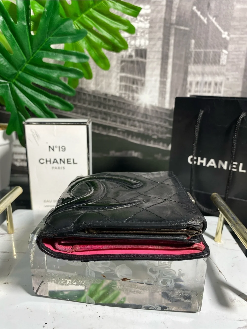 Authentic Chanel Cambon Line Quilted Wallet